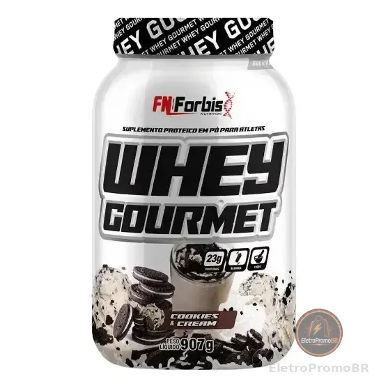 Whey Gourmet Fn Forbis 907g Sabor Cookies Biscoitos