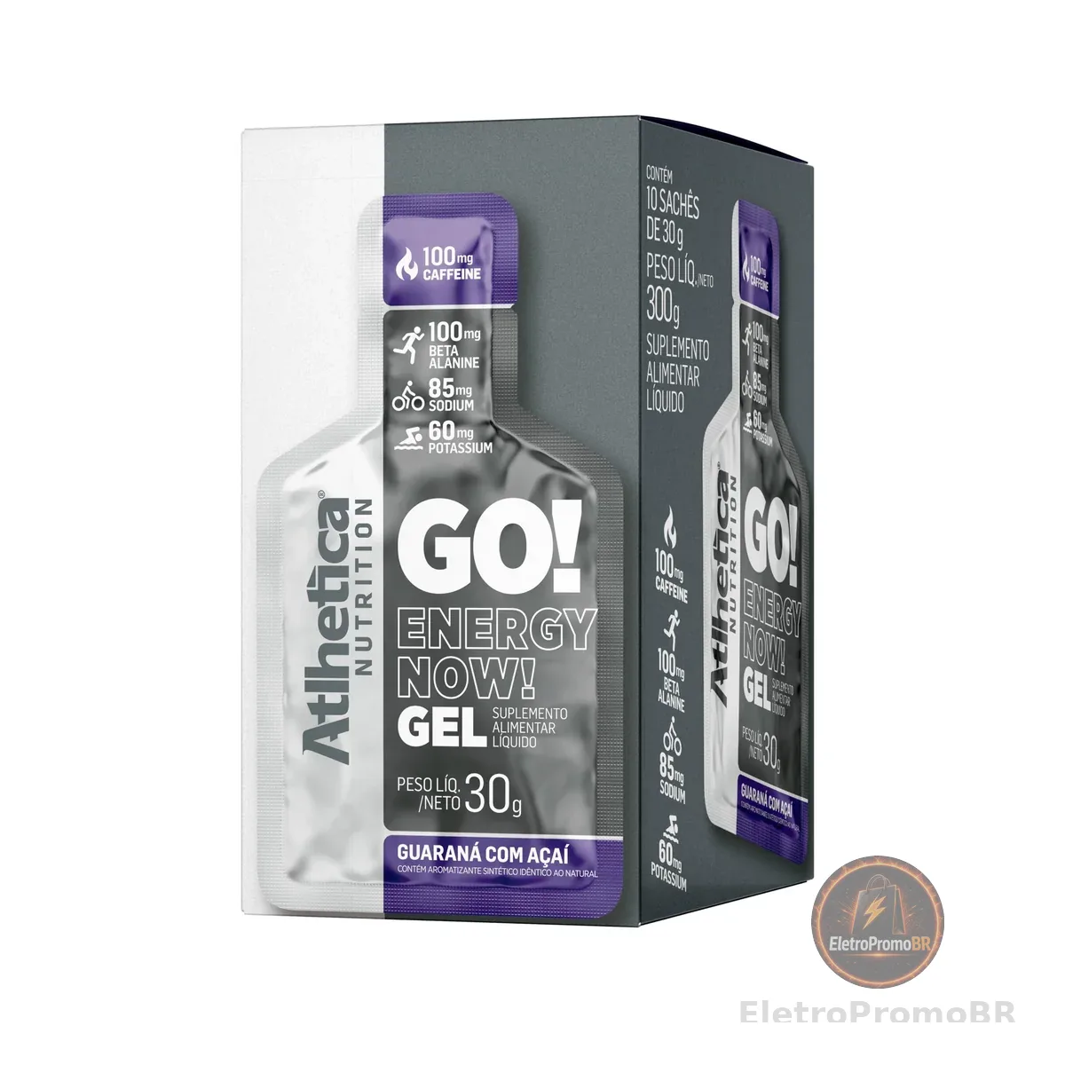 Atlhetica Nutrition GO! Energy Now Gel (10 Sachês de 30g) - Sabor Guaraná com Açaí
