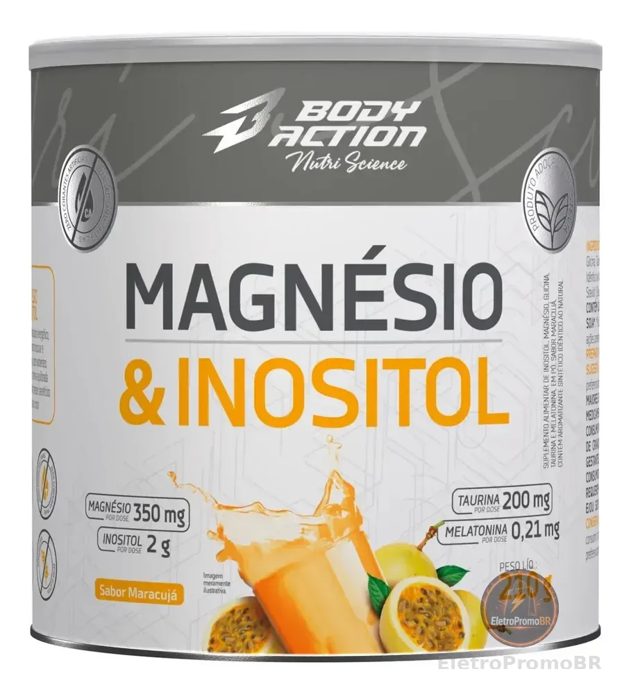 Magnésio E Inositol 210g Bodyaction Sabor Maracujá