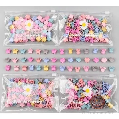 Kit 50 Mini Piranha Presilha Grampo de Cabelo Infantil Fofo Feminino