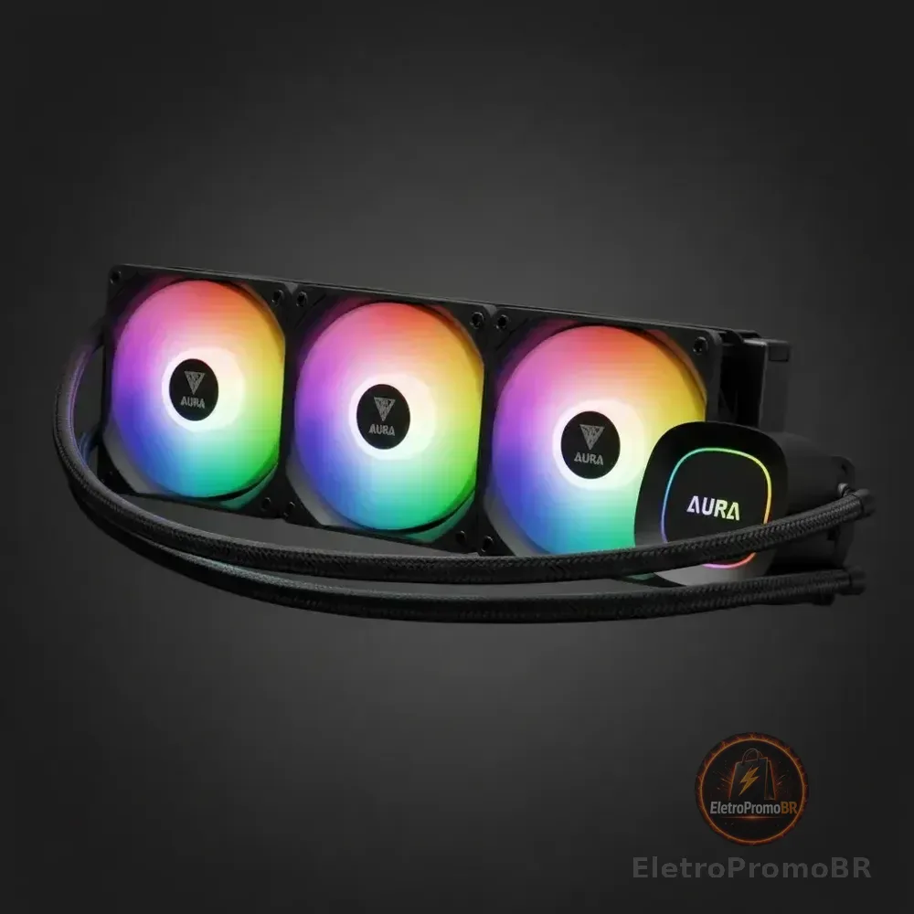 Water Cooler Gamdias Aura Gl360 Lite Preto Argb Am5 Lga 1851