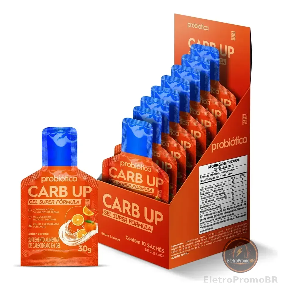 Carb Up Gel Super Fórmula 10 Un x 30g Laranja Probiótica