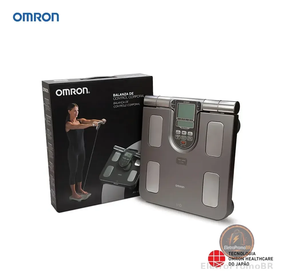 Balança Digital Corporal Precisa Bioimpedancia Omron HBF-514 Gordura 7 Indicadores Profissional IMC 150kg ANVISA INMETRO