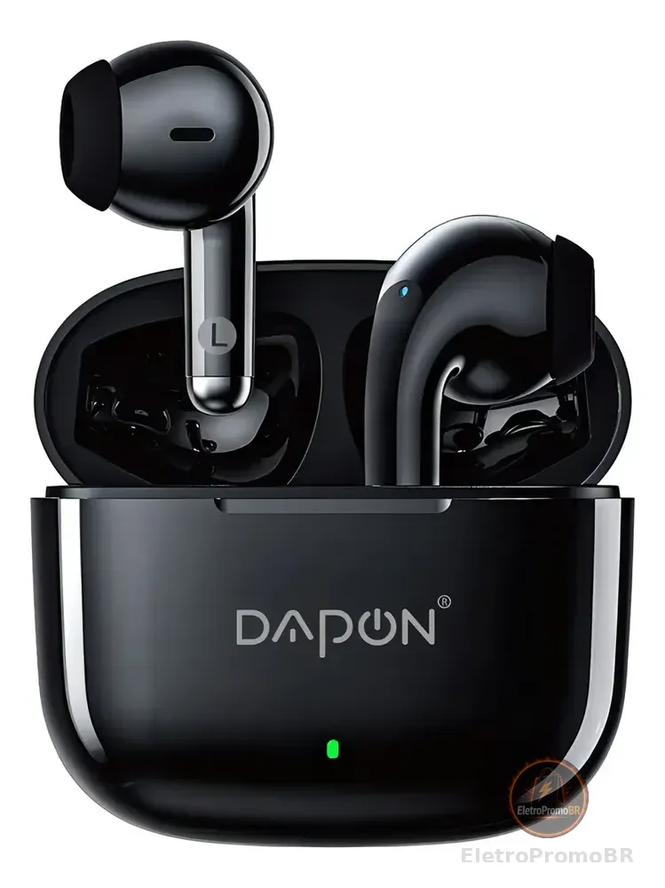 Fone De Ouvido Bluetooth TWS Dapon F25 Touch Sem Fio Com Microfone Cor Preto