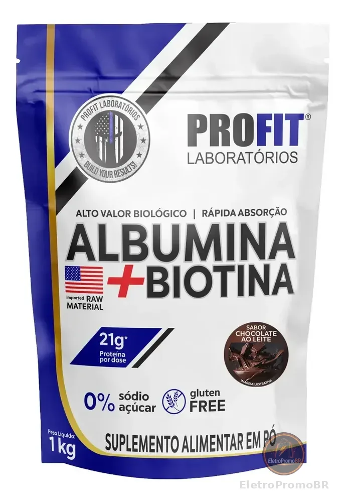 Suplemento Em Pó Profit Labs Albúmina Sabor Chocolate Em Refil De 1000g