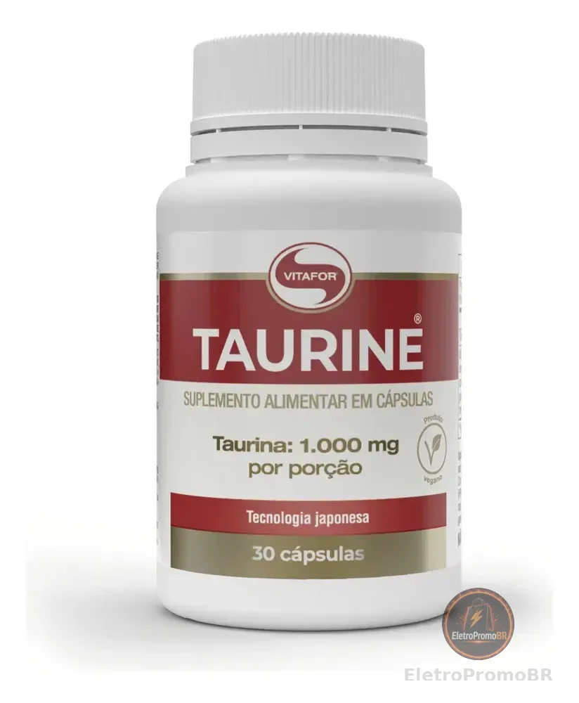 Vitafor Taurina 30 Cápsulas Suplemento Nutricional Vegano Sem Glúten