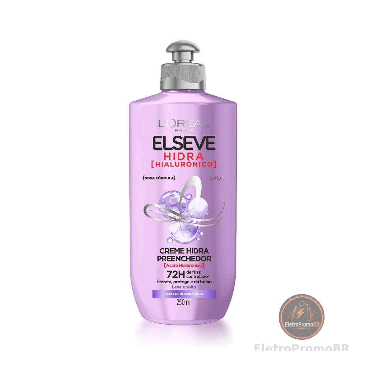 L'Oréal Paris Elseve Creme para Pentear Preenchedor Hidra Hialurônico, 72 Horas de Frizz Crontrolado, 250ml