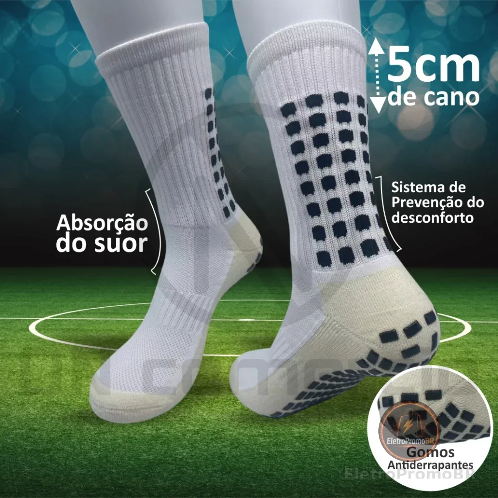 Meias esportiva de futebol esportes antiderrapantes resistentes ao desgaste de alta qualidade Unissex Cano de 5 cm