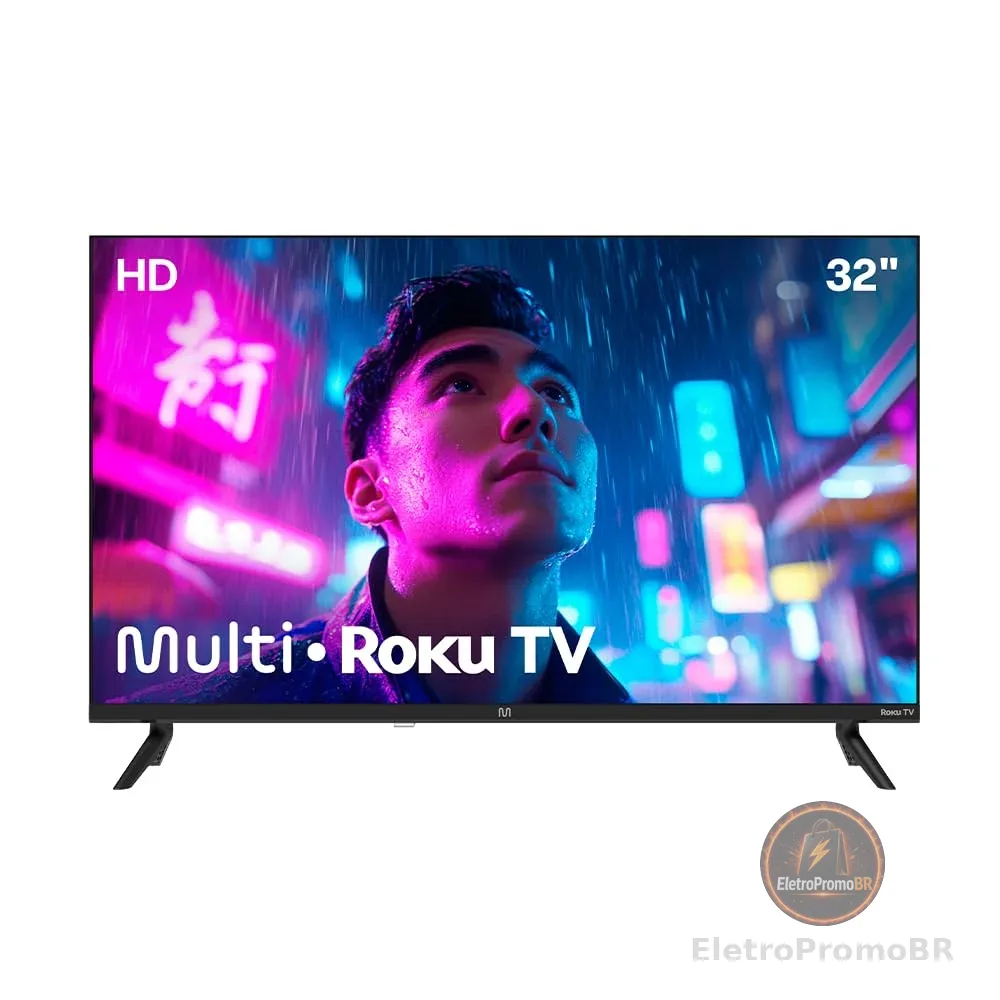 Smart TV DLED 32 HD Multi Essencial Roku 3HDMI 2USB Wi-Fi