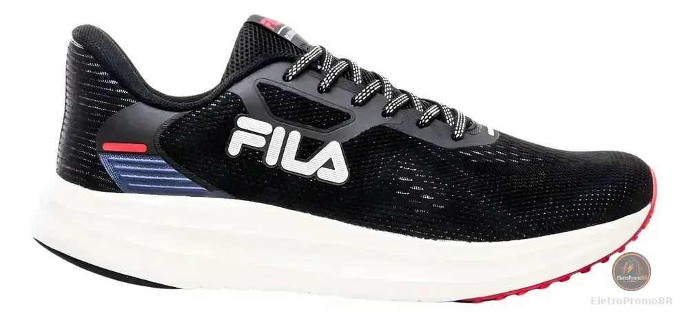 Tênis Masculino Fila Fastness Academia Caminhada Original Preto Lisa 41 Br