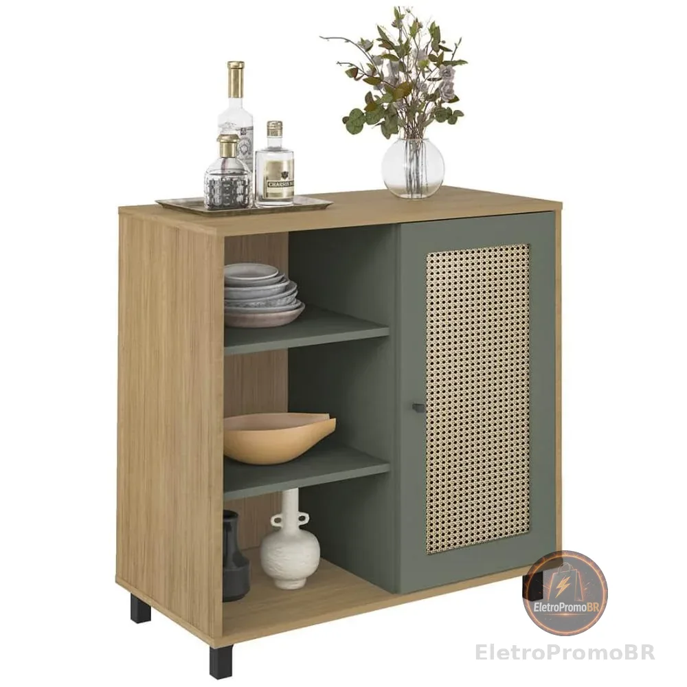 Artely Buffet Charlotte com 1 Porta, Carvalho/Menta