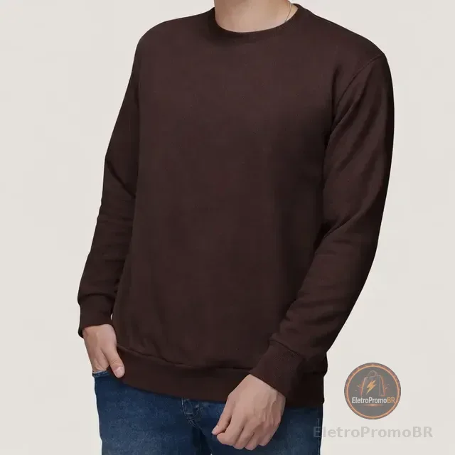 Blusa Moletom Flanelado Gola Careca Tecido Macio Premium