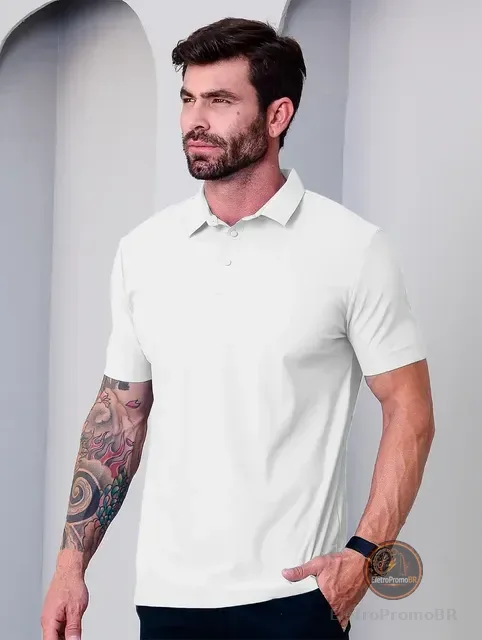 Camisa Polo Masculina Tecido Tech Confortavel Casual