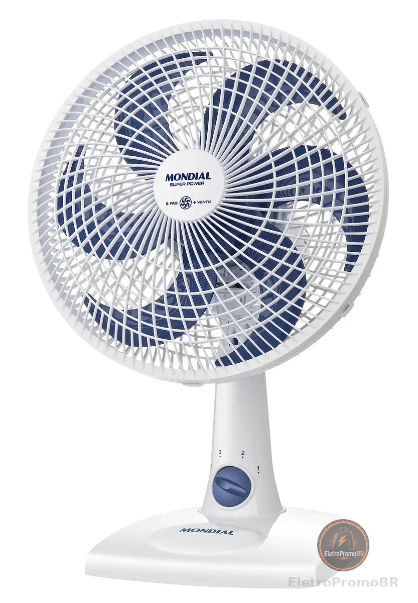 MONDIAL Ventilador de Mesa 127V, 30cm, 6 pás, Super Power - VSP-30-W