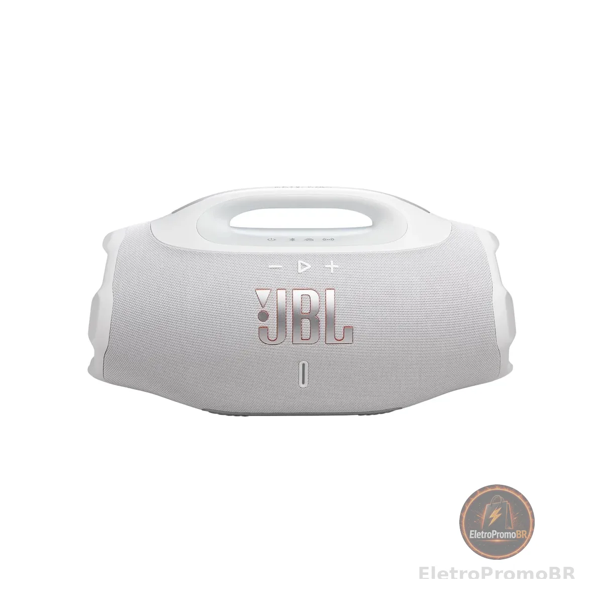 Caixa de Som JBL Boombox 4 Bluetooth, Branca | Som JBL Pro, AI Sound Boost, Graves Personalizáveis, Bateria de até 34h, IP68, Áudio Lossless