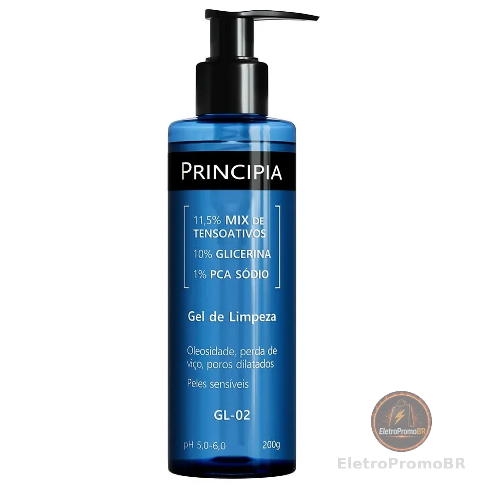 Gel de Limpeza Facial Suave Principia 11,5% Tensoativos + 10% Glicerina + 1% PCA Sódio GL-02 com 200g
