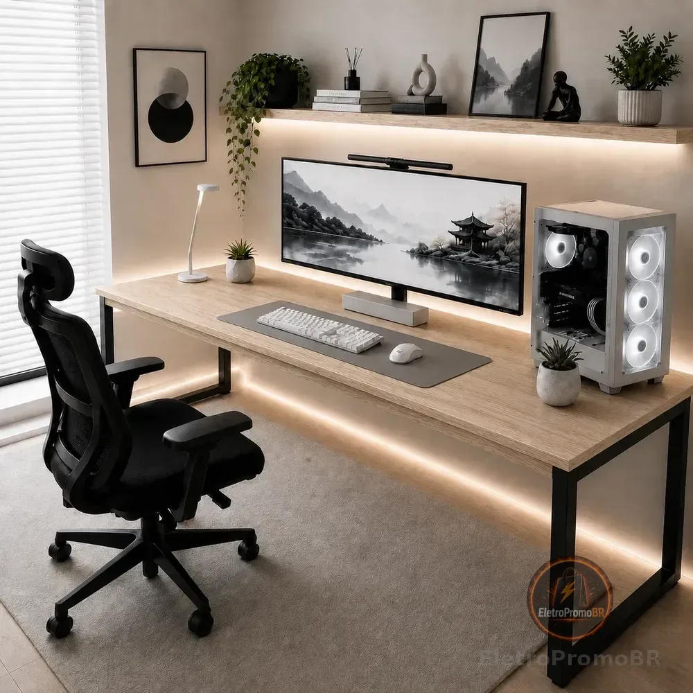 Mesa 150cm Industrial Madeira Para Escritório E Estudos Madeira
