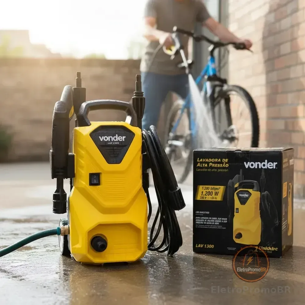 Lavadora De Alta Pressão Vonder Leve Lav 1300 90bar - Cor Amarelo-Preto Frequência 60 Hz