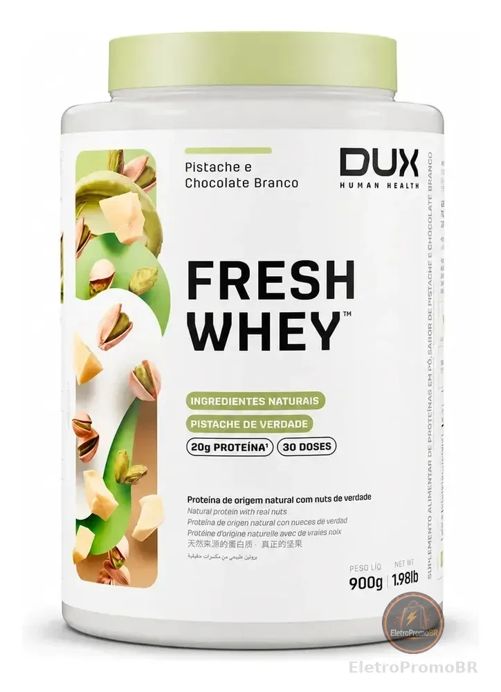 Whey Protein Fresh Whey Dux 900g Pistache Chocolate Branco