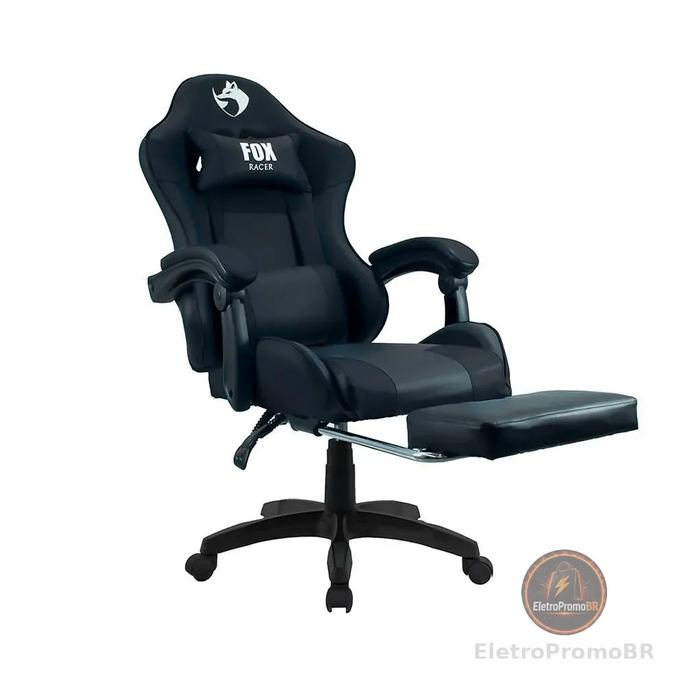 Cadeira Gamer Fox Racer Zerda Preto Com Apoio De Pe