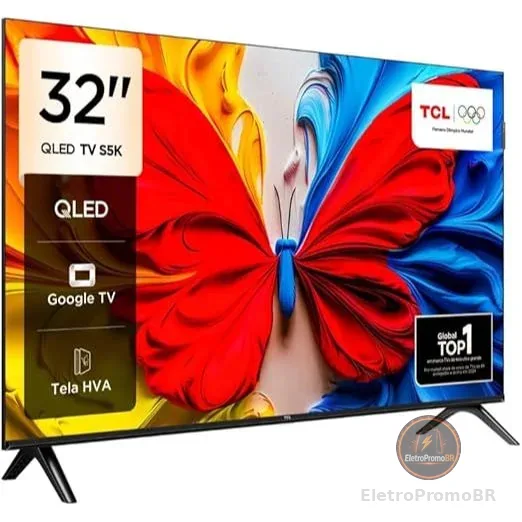 Smart TV 32” FHD TCL 32S5K QLED Dolby Audio Google TV