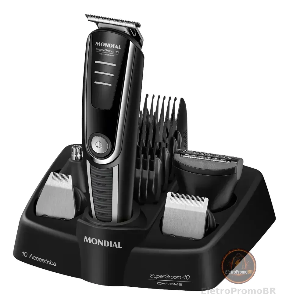 Aparador De Pelos Supergroom-10 Mondial Bivolt Bg-10