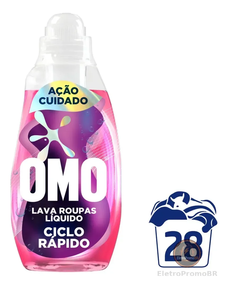 Lava-roupas Líquido Omo Ciclo Rápido Ação Cuidado 1,4l