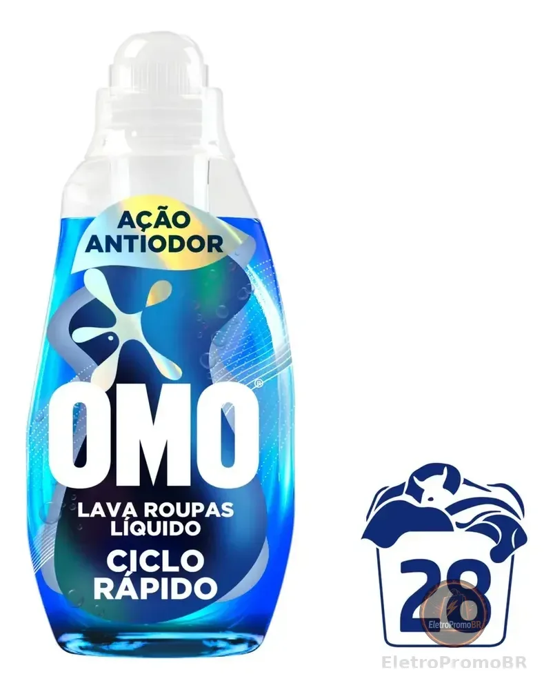 Lava-roupas Líquido Omo Ciclo Rápido Ação Antiodor 1,4l