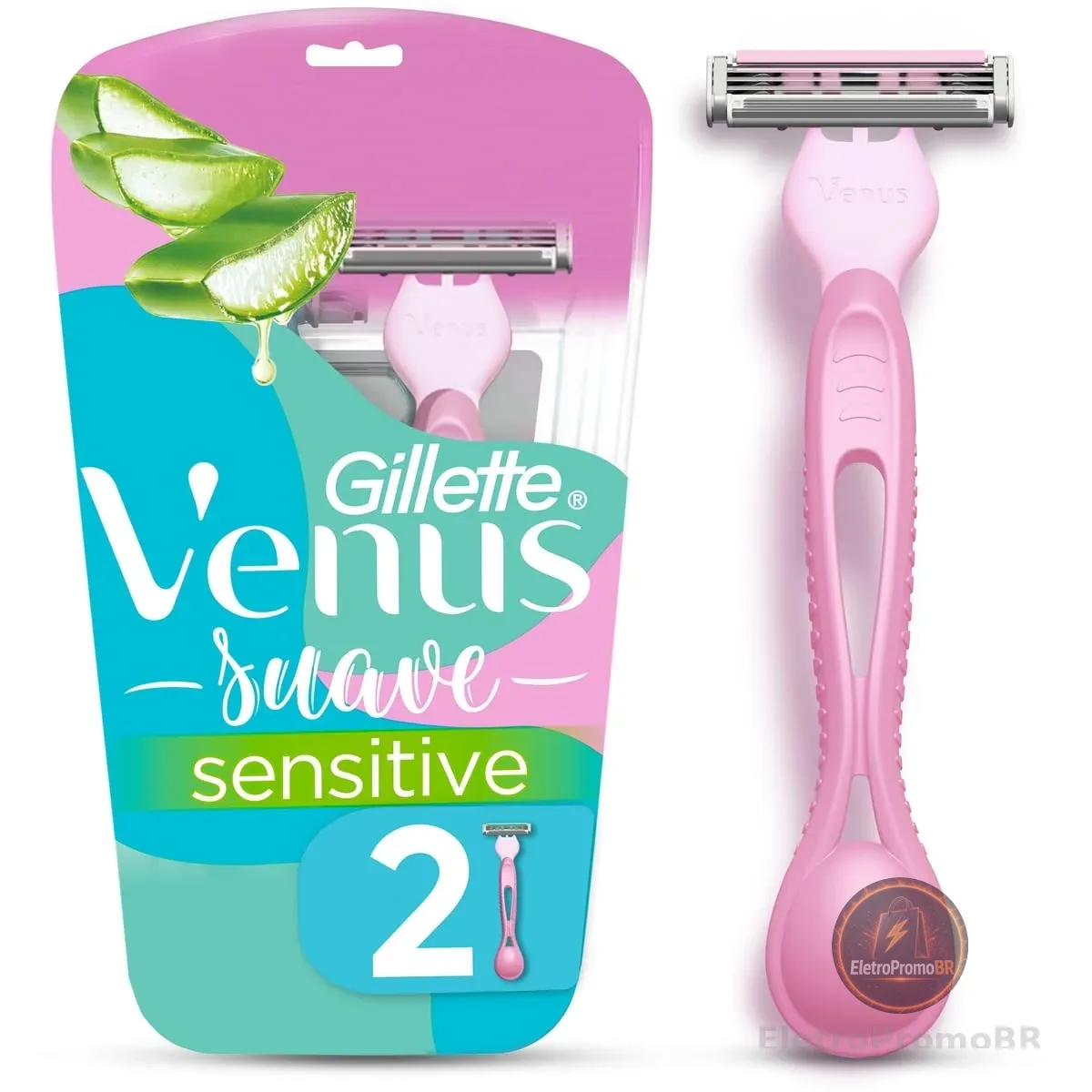 Gillette Venus Suave Sensitive Aparelho de Depilação Descartável, 2 Un