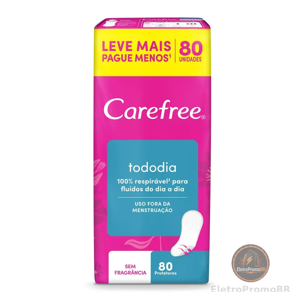 Carefree Protetor Diário Todo Dia sem Perfume 80 unidades