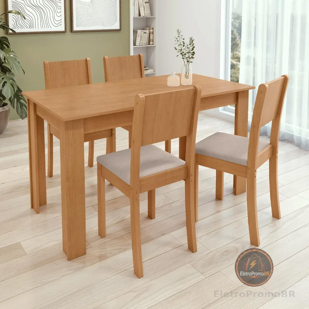 Conjunto Sala de Jantar com 4 Cadeiras Easy Line