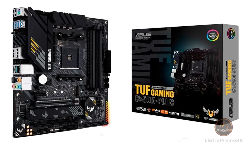 Placa Mãe Asus Tuf Gaming B550m-plus Ddr4 AMD Am4 mATX RGB