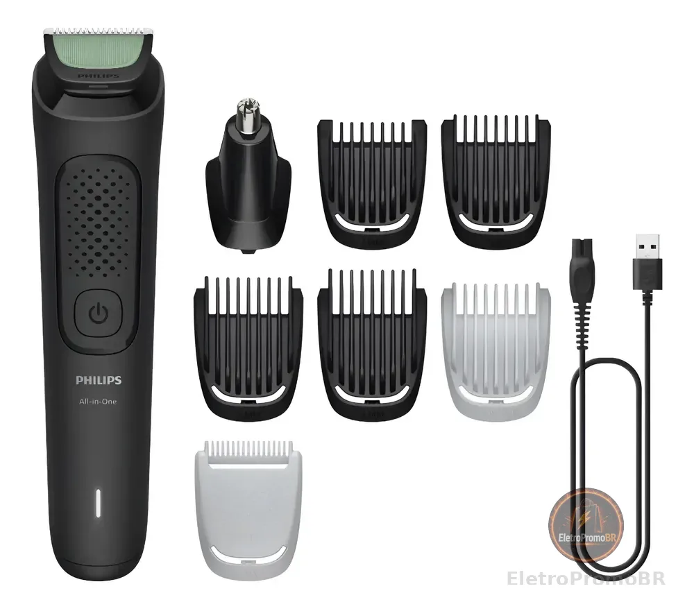 Aparador De Pelos Multigroom 8 Em 1 Mg3917/15 Philips Preto 127/220v