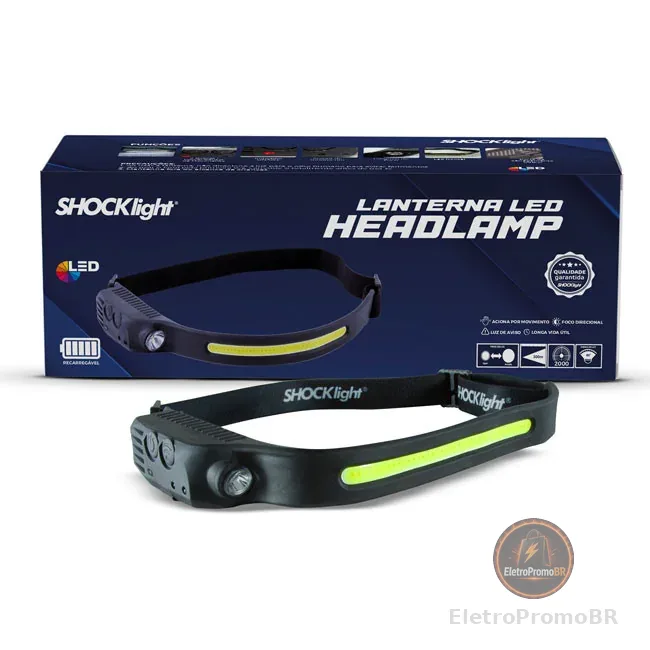 LANTERNA LED HEADLAMP Cabeça com sensor de movimento
