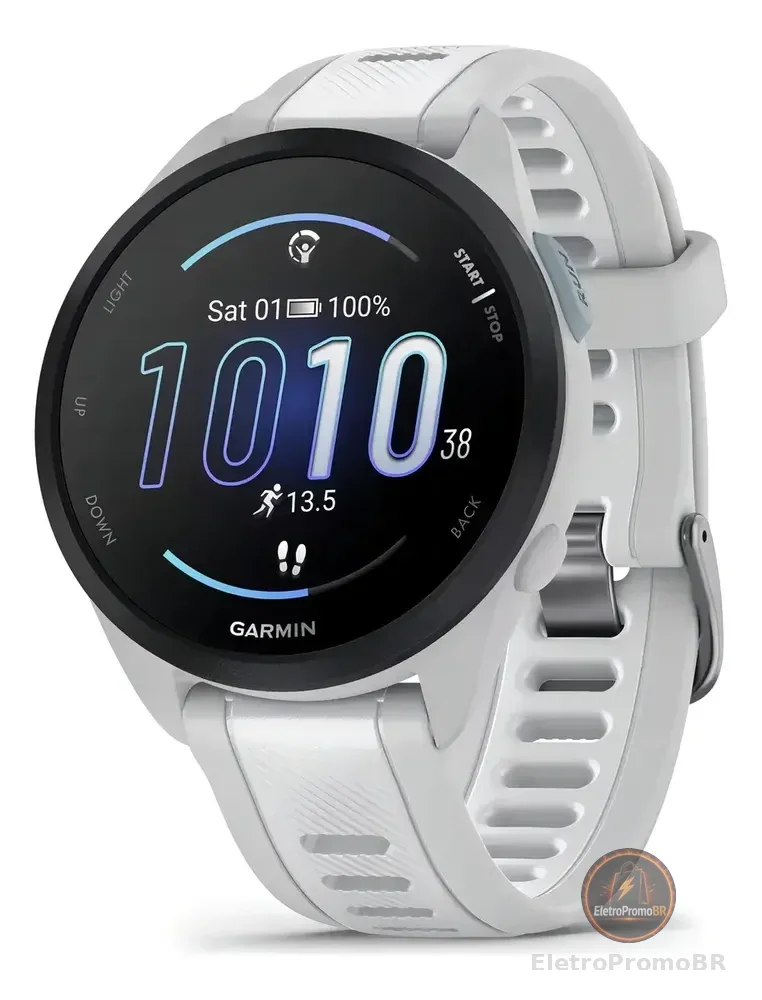 Relógio Garmin Forerunner 165 Amoled preto Desenho Da Pulseira Mesh
