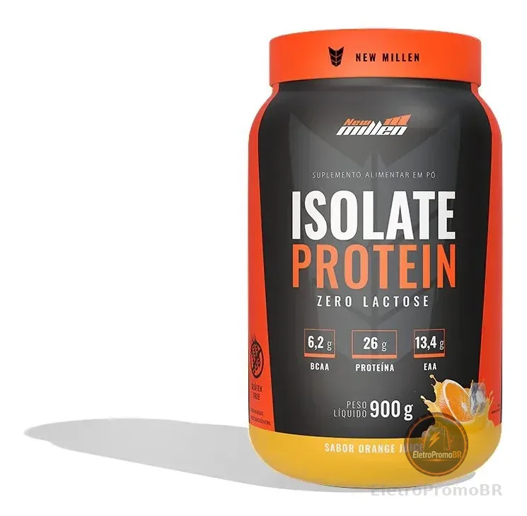 Isolate Protein Pote 900g Proteína Isolada New Millen Sabor Orange Juice