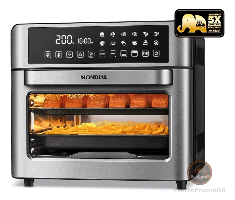 Fritadeira Air Fryer Forno Oven Digital 25 Litros Mondial Preto AFO-25L-BI 127V