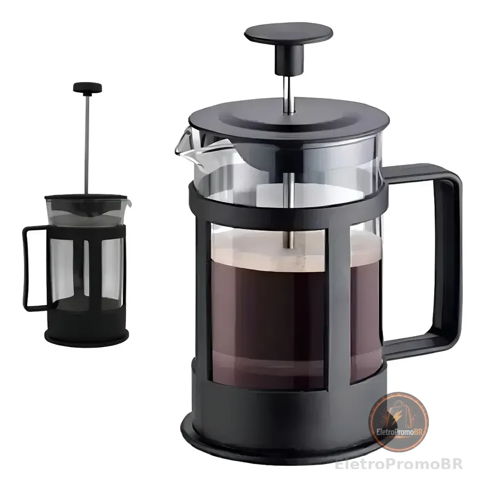 Prensa Francesa Home Vidro Preto 350ml