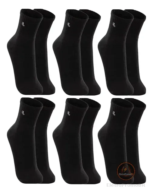 6 Pares Meias Lupo Sport Cano Médio Alto Academia Original