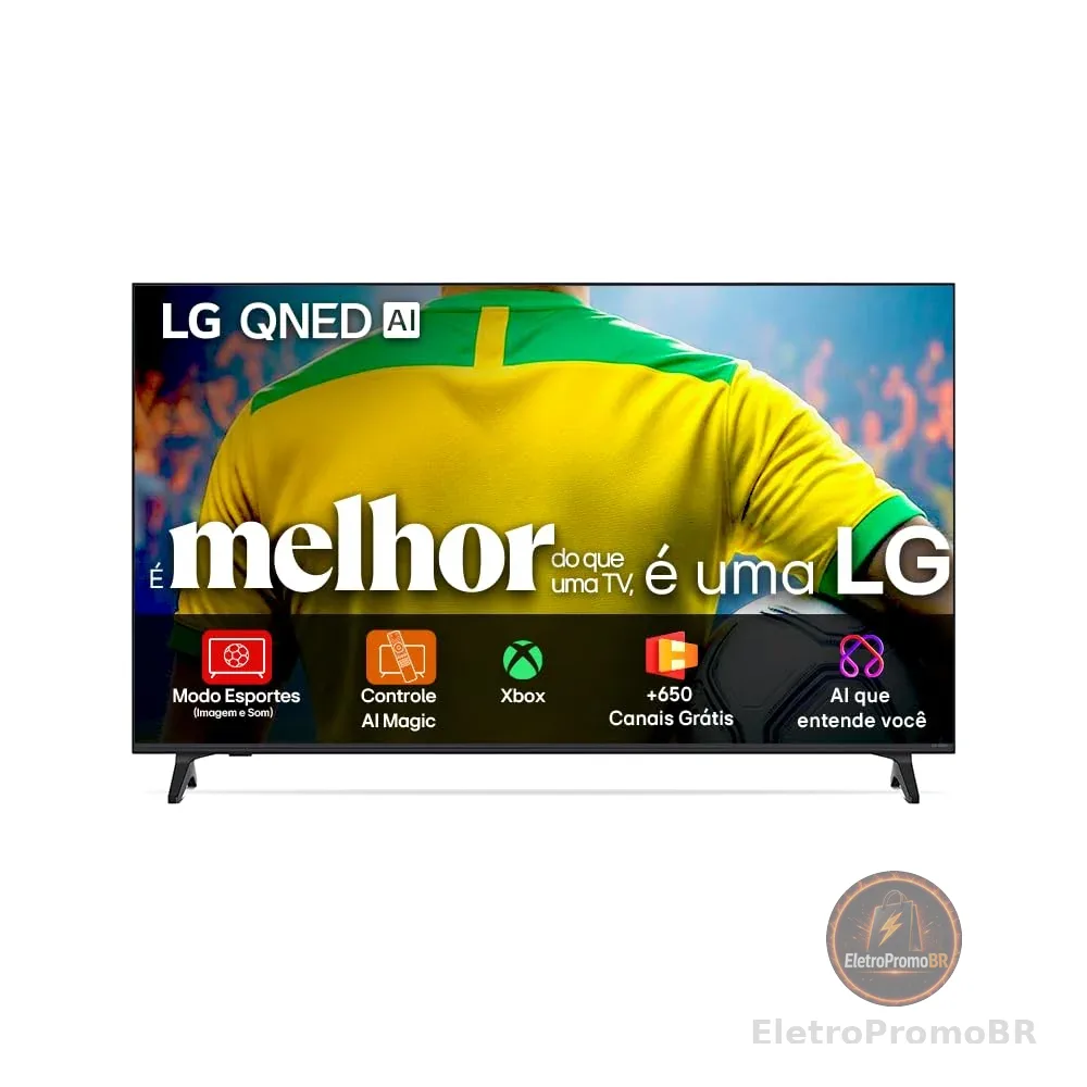Smart TV 4K 50" LG QNED73 Portal de Games Processador AI α7 Gen8 4K Super Upscaling Google Cast Integrado Controle AI Magic WebOS 25 Modo Esportes Alerta de Esportes