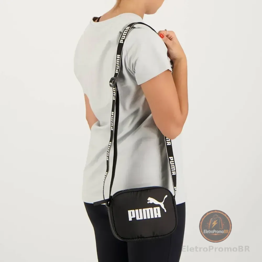 Bolsa Puma Core Base Cross Preta Preto Único