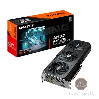 Placa de Vídeo Gigabyte RX 9060 XT Gaming OC AMD Radeon, 8GB, GDDR6, 128bits, Tripe Fan, OpenGL 4.6 - GV-R9060XTGAMING OC-8GD
