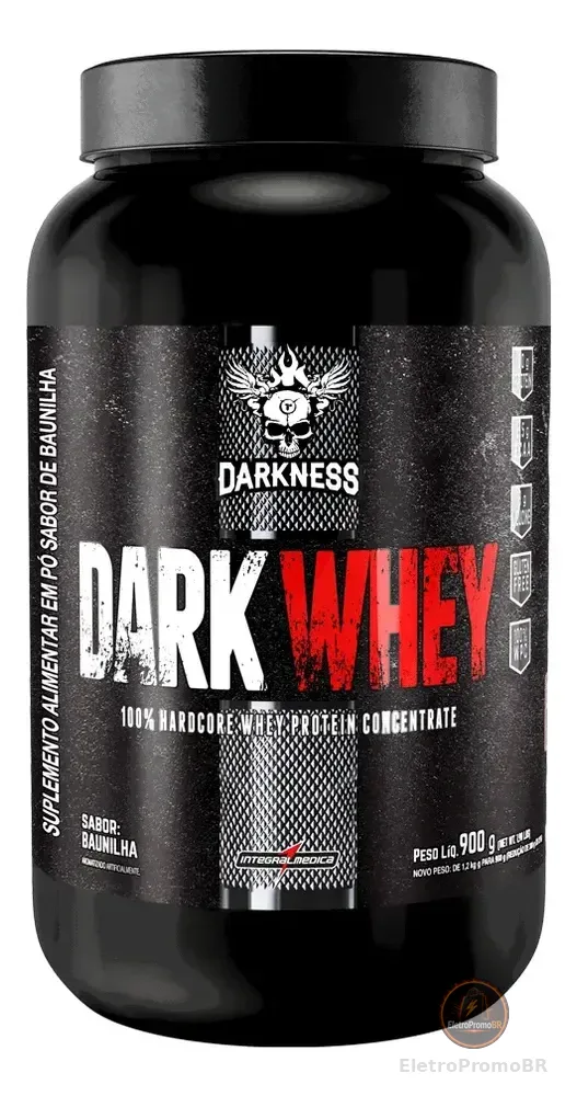 Darkness Whey Protein Integralmedica Darkwhey 100% Hardcore Sabor Baunilha