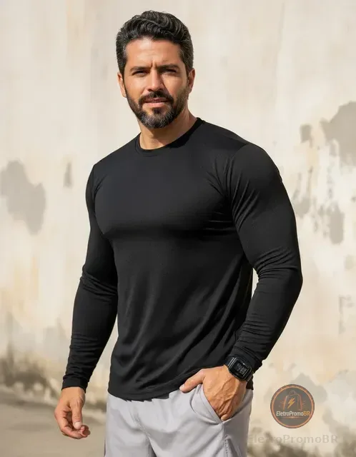 Camiseta Segunda Pele Proteção Solar Uv Camisa Térmica