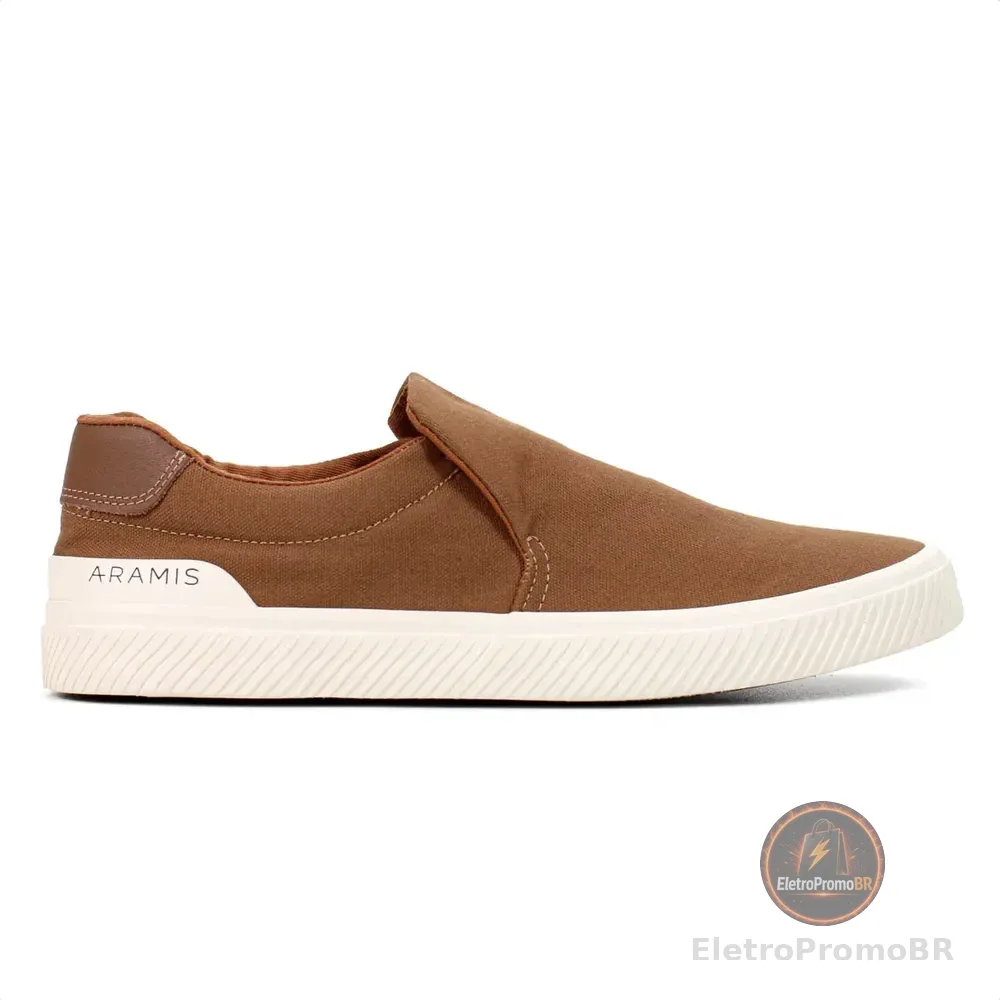 Tênis Masculino Casual Aramis Daily Slip Confortável Moderno Marrom Caramelo 38 Br