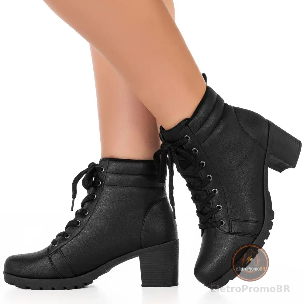Coturno Feminino Bota Salto Baixo Tratorado GiGiL