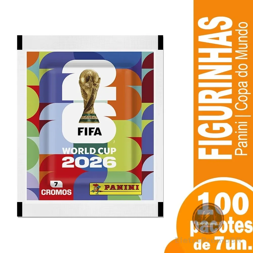 Figurinhas Panini da Copa do Mundo 2026 - 100 Envelopes com 7 Figurinhas Display