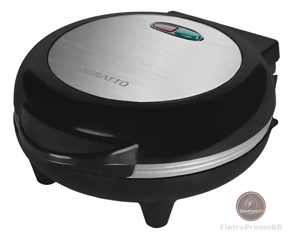 Omeleteira Antiaderente Elétrica Dupla 800W Mr. Cheff Redonda Preta 220V Agratto Aoip01i-02