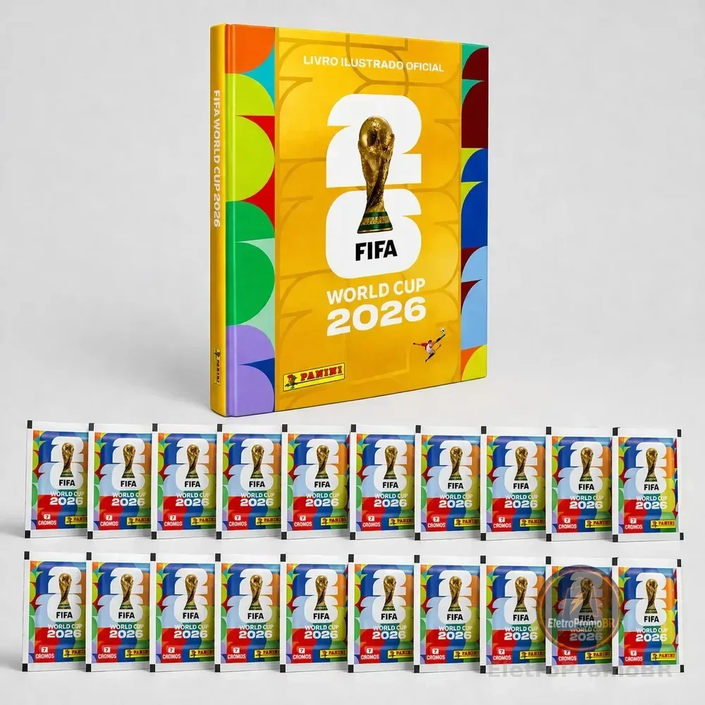 Kit Álbum Capa Dura Ouro + 140 Figurinhas - Copa Do Mundo 26
