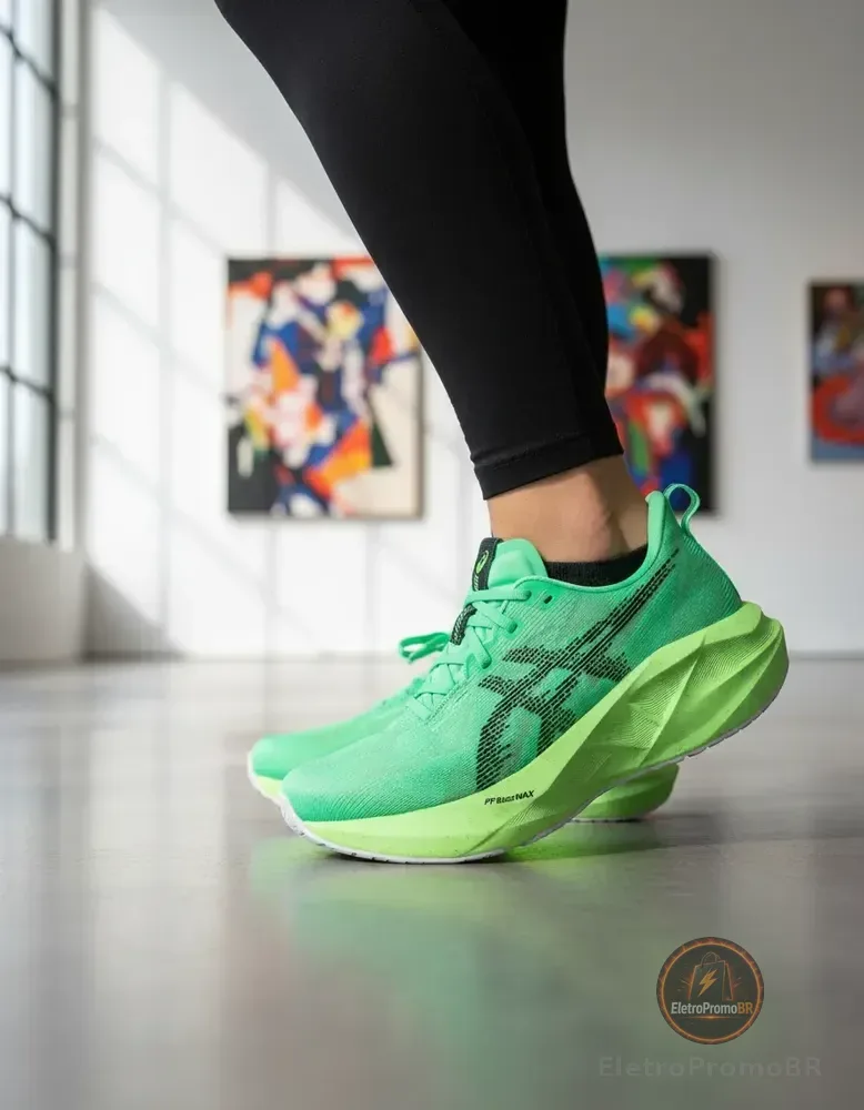 Tênis  Masculino Asics Novablast 5 - Verde/preto Verde Lisa 41 Br